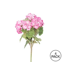 18" Artificial Light Pink Geranium Bush, 4ct.