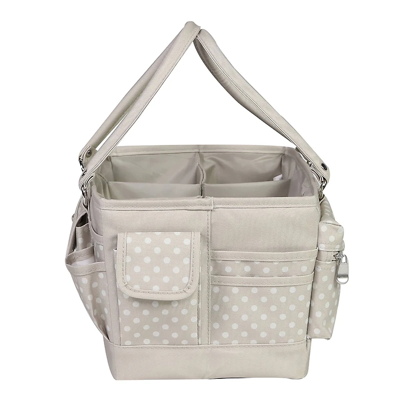 Everything Mary Tan Dot Deluxe Store & Tote Craft Organizer
