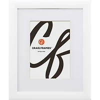 Craig Frames 4 Pack Contemporary White Satin Picture Frame with Mat