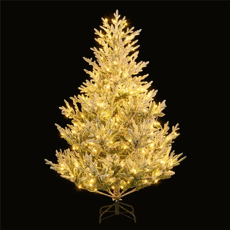 Costway 6 ft. Pre-Lit Gold Artificial Christmas Tree, Warm White LED Lights