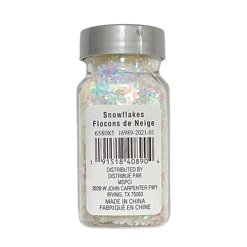Specialty Polyester Glitter White Iridescent Snowflakes by Recollections™