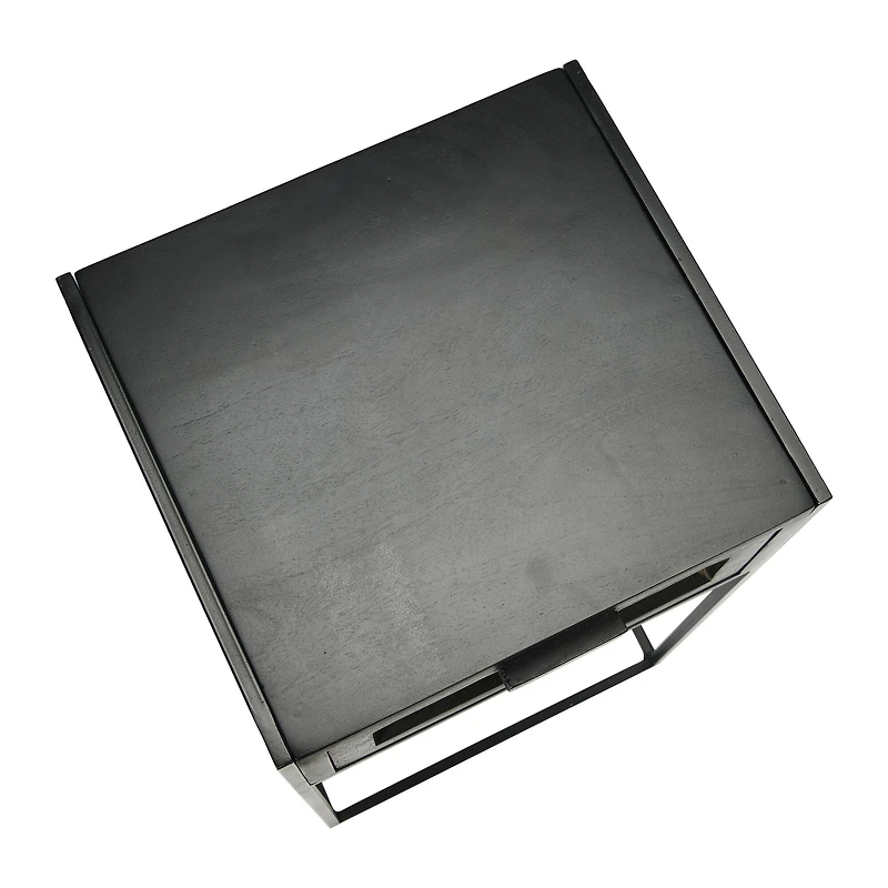 Hello Honey® 22" Black Cane & Mango Wood End Table