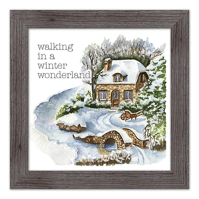 Walking in a Winter Wonderland Western Gray Framed Print