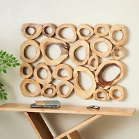 40" x 28" Brown Wood Abstract Wall Décor