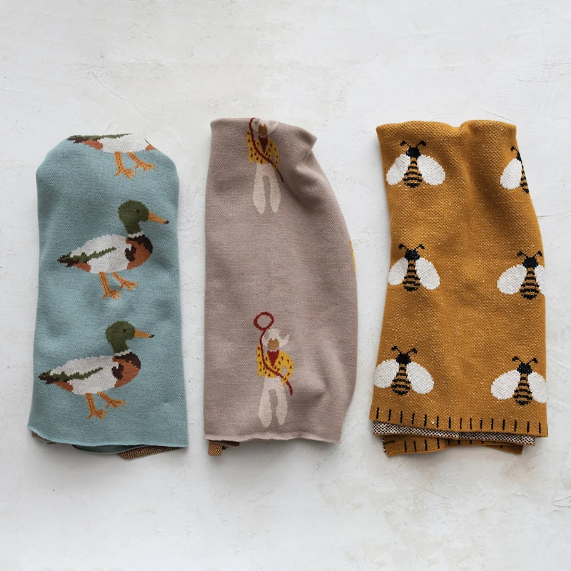 Hello Honey® Mustard Bee Print Baby Blanket