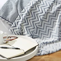 DII® French Blue Chevron Plush Throw