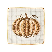 Glitzhome® 18" Fall Embroidered Pumpkin Pillow Cover