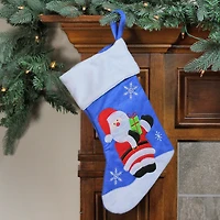 15" Blue & Red Santa Claus Christmas Stocking