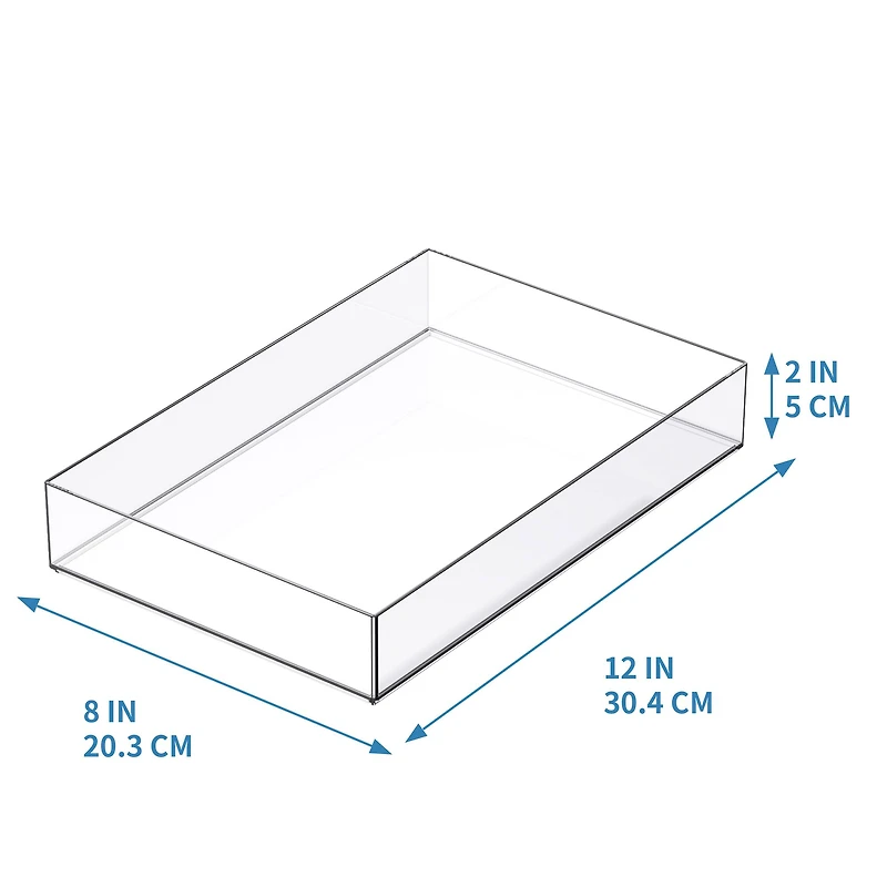 12 Pack: 12" x 8" Clear Stacking Storage Tray by Simply Tidy™