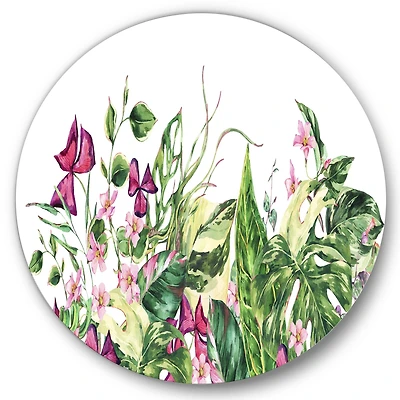 Designart - Vintage Floral Tropical Leaves I