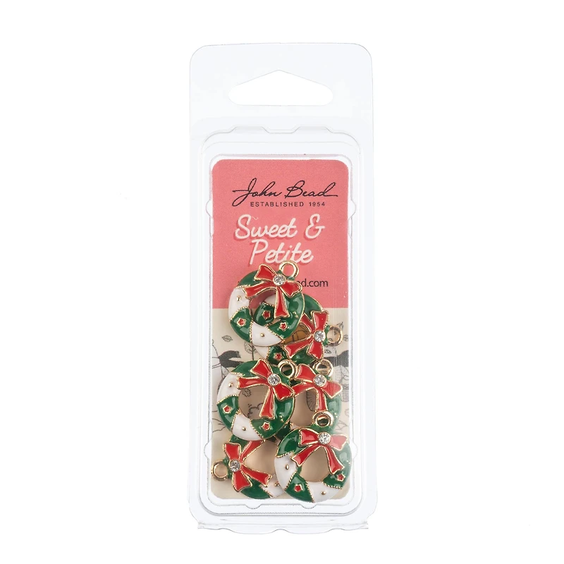 John Bead Sweet & Petite Wreath Holiday Charms, 6ct.