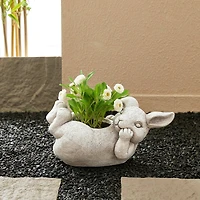 Glitzhome® 14.25" Rabbit Statue Planter