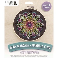 Leisure Arts® 6" Neon Mandala Embroidery Kit