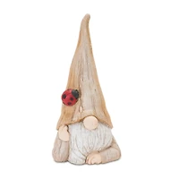 Gnome Statue with Wood Grain Design Set