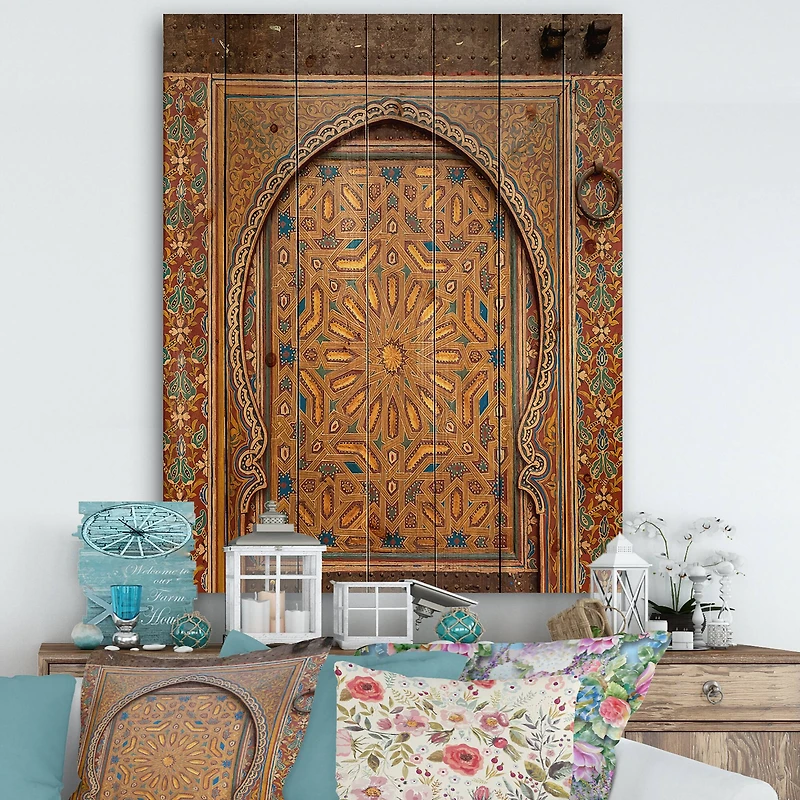 Designart - Ancient Door Painting Morroco