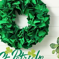 Glitzhome® 19.5" St. Patrick's Day Felt Wreath