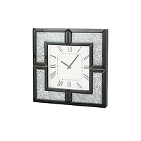 20" Black Wood Glam Wall Clock