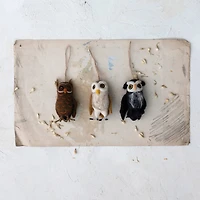Hello Honey® Handmade Wool Felt Owl Ornament Set with Embroidery