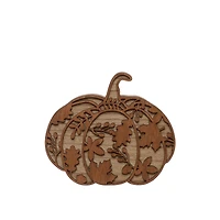 8" Brown Leaf Carved Pumpkin Tabletop Décor by Ashland®