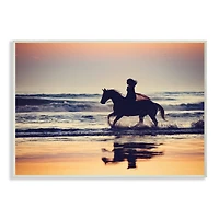 Stupell Industries Sunset Beach Horseback Rider Wall Plaque