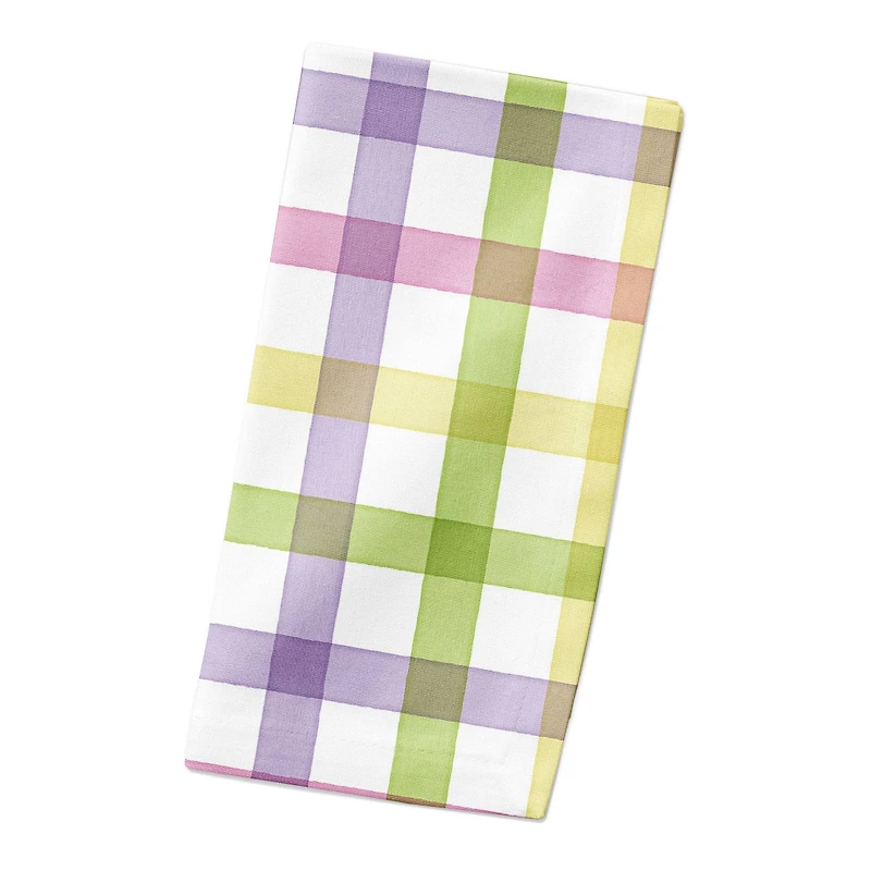 Pastel Plaid Napkin 10" x 10" Cotton Twill Napkin