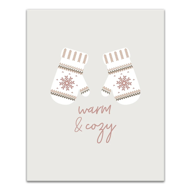 Warm And Cozy Mittens 16x20 Canvas Wall Art