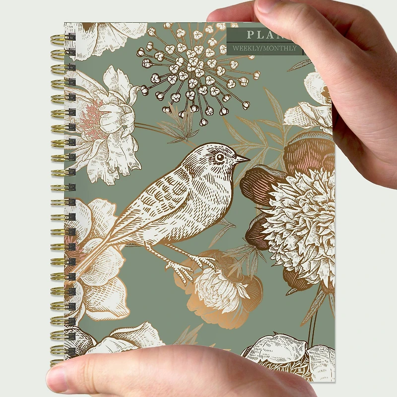 TF Publishing 2024 Birds & Floral Medium Weekly Monthly Planner