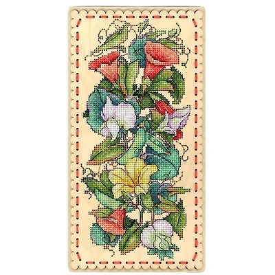 MP Studia Garden Bindweed Cross Stitch On Wood Kit