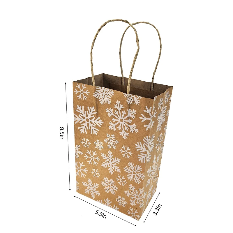 Small Snowflakes Kraft Gift Bags, 6ct. by Celebrate It™