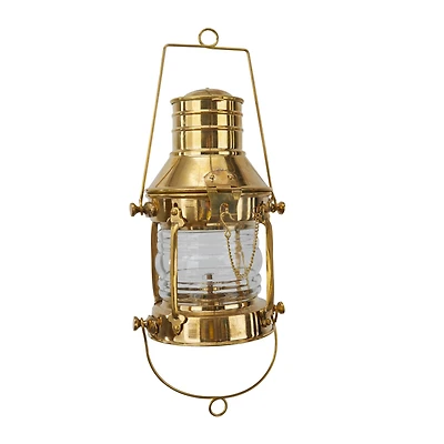 9" Gold Brass Candle Lantern