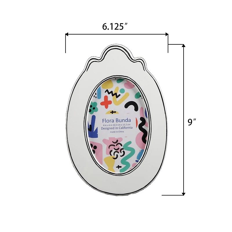Flora Bunda 4" x 6" Oval with SideLine Ceramic Frame