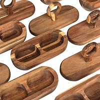 Hello Honey® 5" Acacia Wood Divided Container with Lid