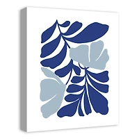 Blue Modern Leaves 16" x 20" Canvas Wall Art