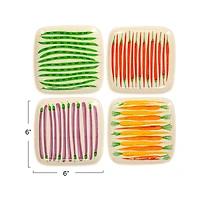 Hello Honey® 6" Vegetable Square Stoneware Plate, 12ct.