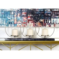 26'' Silver Aluminum Contemporary Candle Holder