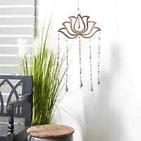 Gold Mango Wood Eclectic Style Windchime, 15" x 30"