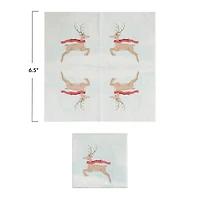 Hello Honey® 6.5" Merry Christmas Reindeer Scarf Paper Napkins, 50ct.