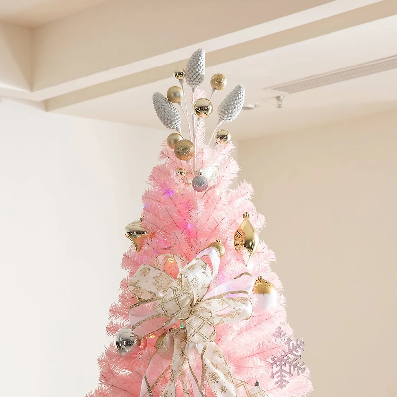 Glitzhome® 24" Christmas Elegant Silver & Gold Pinecone Pick, 4ct.