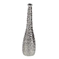 13" Silver Ceramic Glam Vase Set
