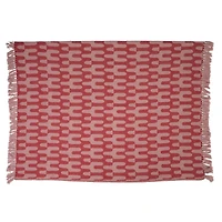 Hello Honey® 60" Red & Pink Patterned Throw Blanket with Fringe