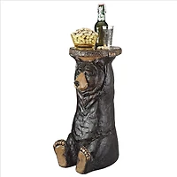 Design Toscano 24" Black Forest Bear Pedestal Table