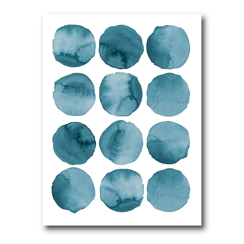 Designart - Aquamarine Circles Blue Geometric Elements