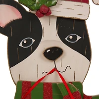 Glitzhome® 16" Wooden Dog Christmas Décor Accent