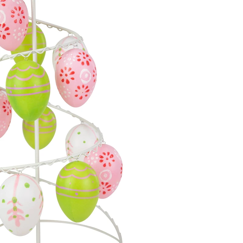 Pastel Pink, White and Green Floral Cut-Out Easter Egg Tree