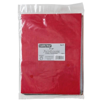 Creativity Street® Assorted Colors Felt Sheets, 12ct.