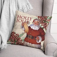 Holly Jolly Santa 18x18 Throw Pillow