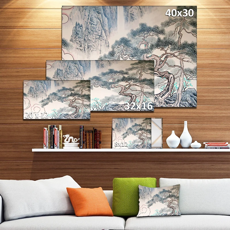Designart - Chinese Blue Tree Art