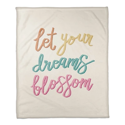 50" x 60" Let Your Dreams Blossom Coral Fleece Blanket