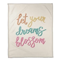 50" x 60" Let Your Dreams Blossom Coral Fleece Blanket