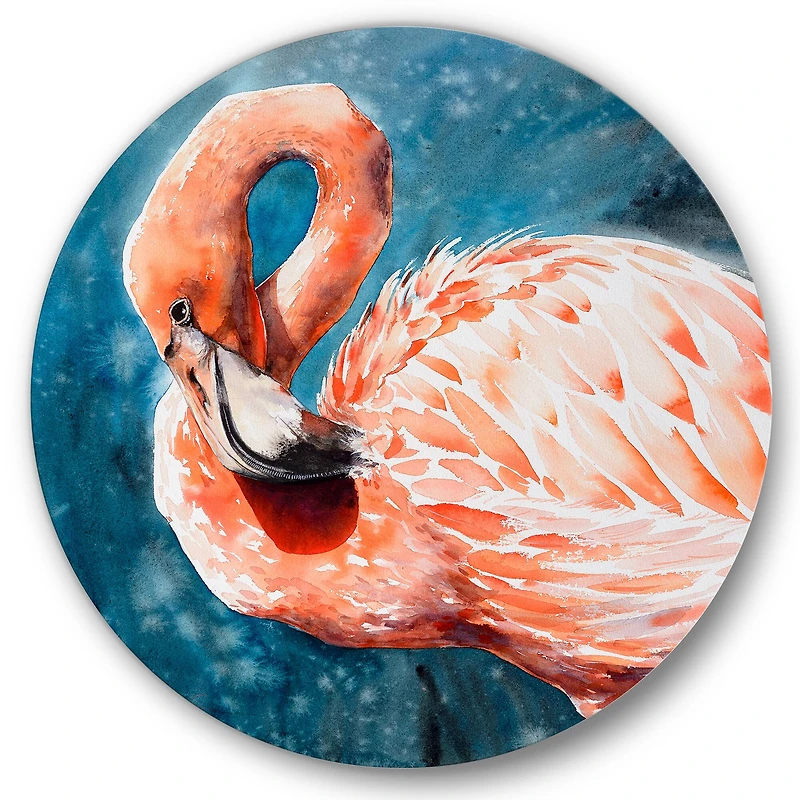 Designart - Pink Flamingos In Blue Water II